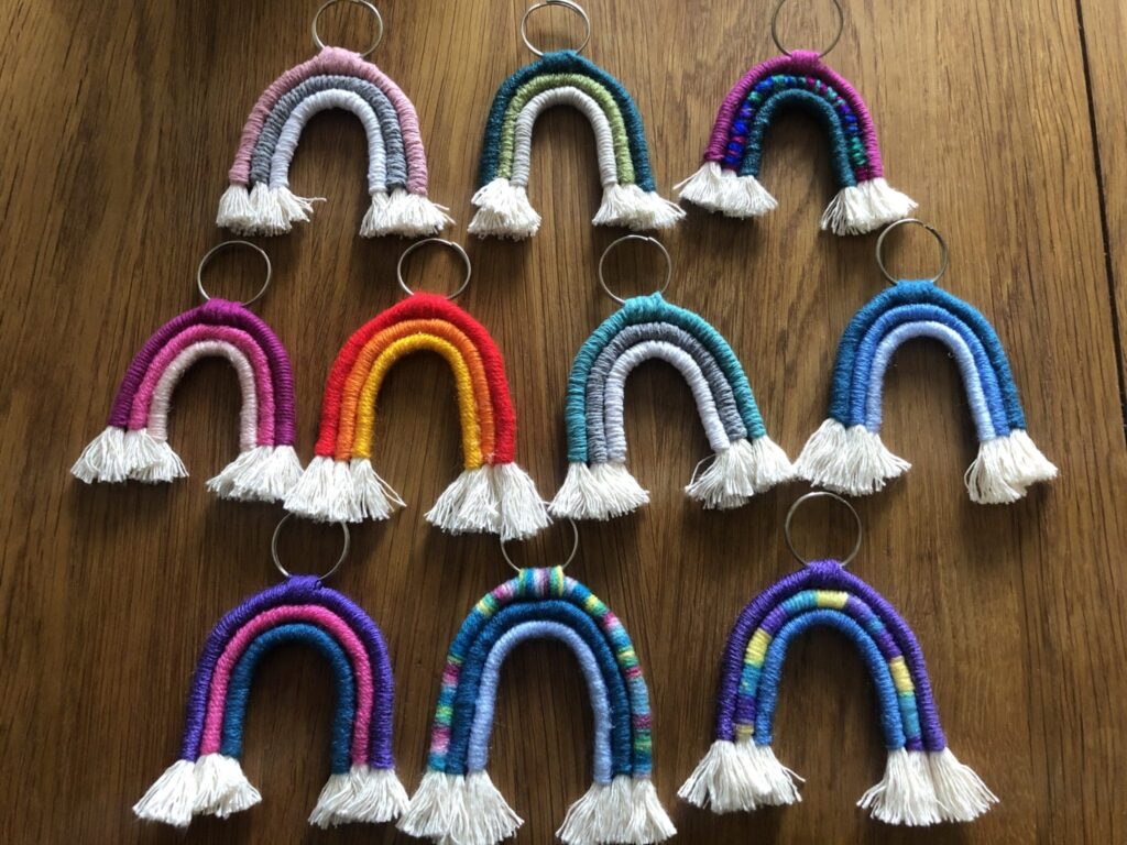 Macrame Rainbow Keyring