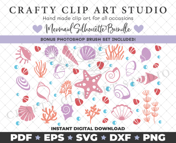 Mermaid Silhouette Bundle – SVG DXF PNG & More! - product image 4