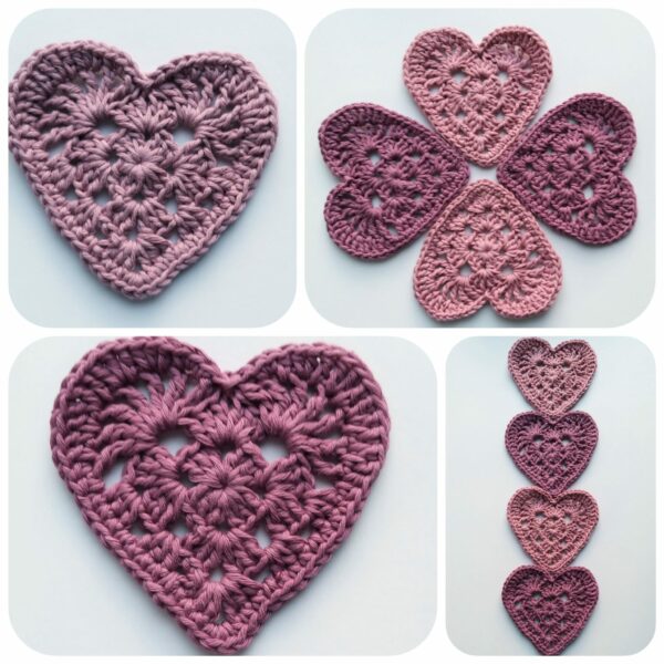 Set of 4 Crochet Heart Coasters - product image 4