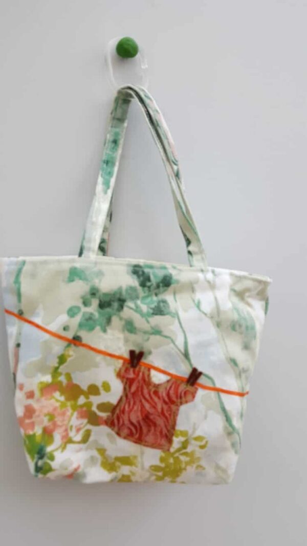 Peg Bag – raw edge appliqued and lined - product image 2