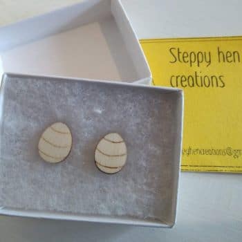 Easter egg earrings | Laser engraved natural finish - product image 4