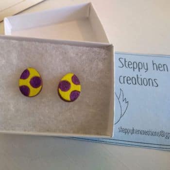 Easter egg earrings | Laser engraved hand painted - product image 2