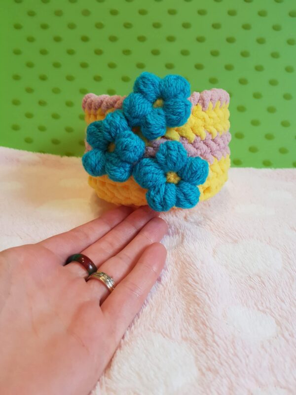 Handmade basket with flowers - product image 2