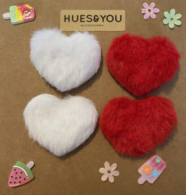 Plush Love Heart Pompom Hair Clip/Girls Hair Clip/Baby Hair Clips/ Snap Hair Clip - product image 4