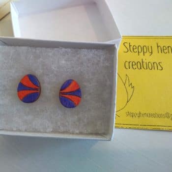 Easter egg earrings | Laser engraved hand painted - product image 3