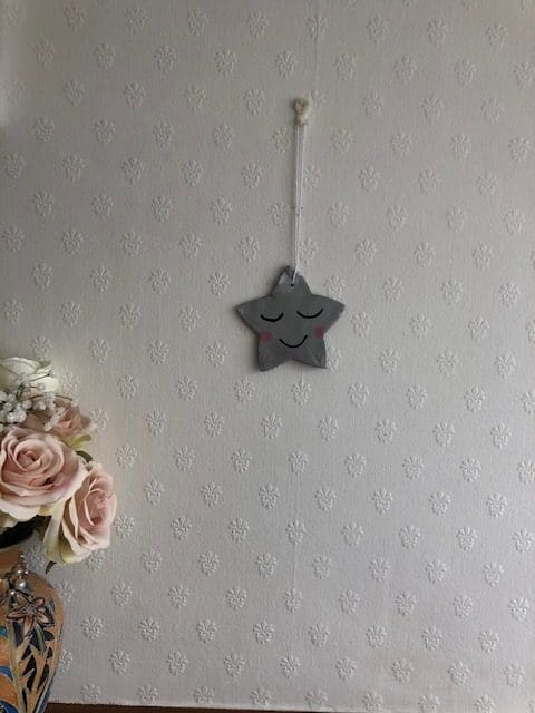 Handmade silver colour hanging star decoration/kids room/nursery decor and Ornament - product image 3