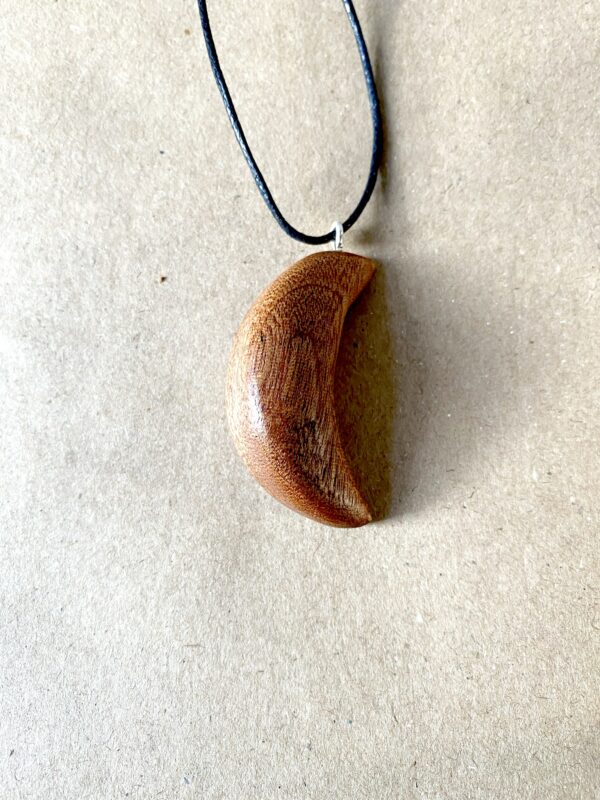 Hand-Carved Wooden Moon Pendant - product image 4