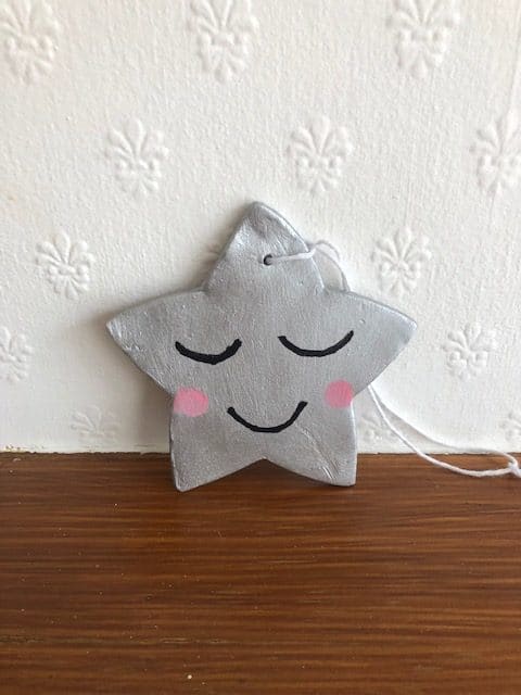 Handmade silver colour hanging star decoration/kids room/nursery decor and Ornament - main product image