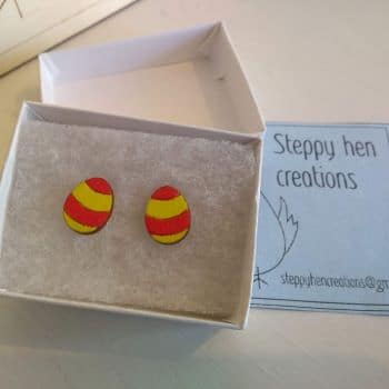 Easter egg earrings | Laser engraved hand painted - product image 4