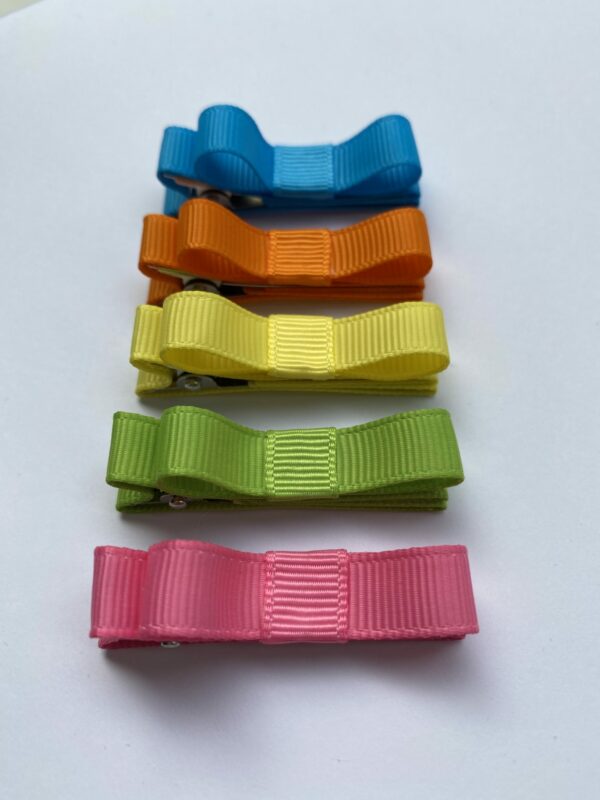 Fringe clips/ribbon hair clips/small clips/toddler hair clips/lined hair clips - main product image