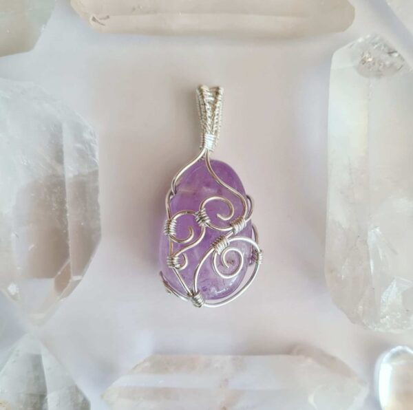 Sterling-silver Wrapped Amethyst Pendant - product image 2