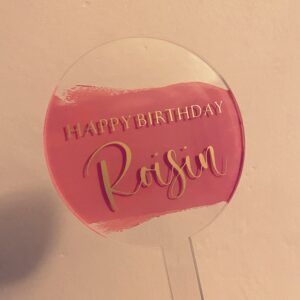 Hand Painted Acrylic Cake Topper
