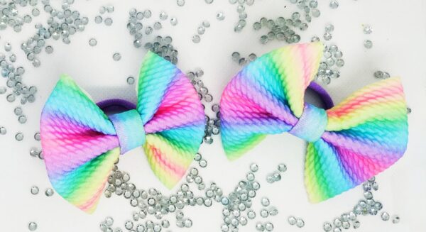 Set of two cute 3″ pigtail bows - main product image