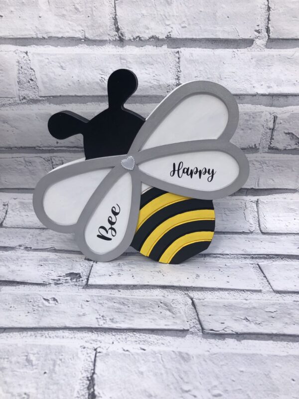 Freestanding Handmade Bumble Bee – Bee Happy Home Decor Display - product image 2