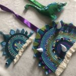 Macrame dinosaur hanging