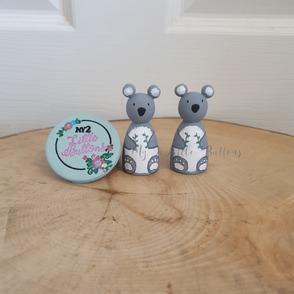 Handpainted wooden koala pegdoll - main product image