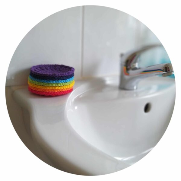 Set of 7 Rainbow Crochet Cotton Face Scrubbies - product image 4