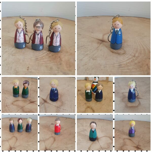 Handpainted personalised school pegdoll keyring/keepsakes - product image 5