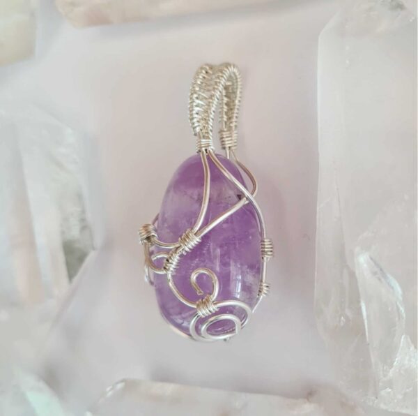 Sterling-silver Wrapped Amethyst Pendant - product image 3