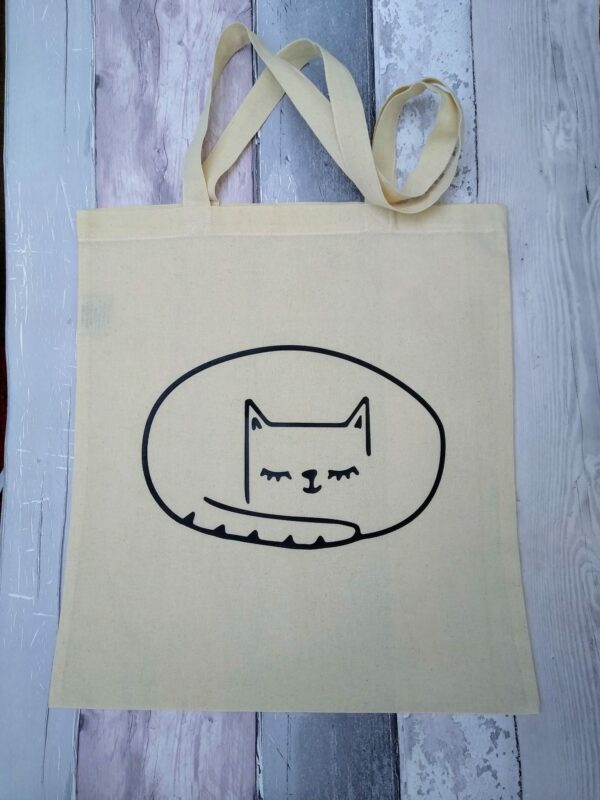 Cute cat tote bag. Cat lovers tote bag. Gift for a cat lover. - main product image