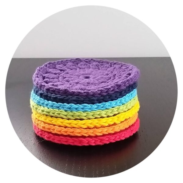 Set of 7 Rainbow Crochet Cotton Face Scrubbies - product image 2