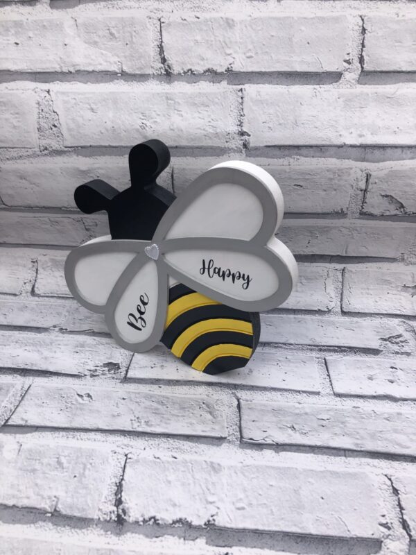 Freestanding Handmade Bumble Bee – Bee Happy Home Decor Display - product image 3