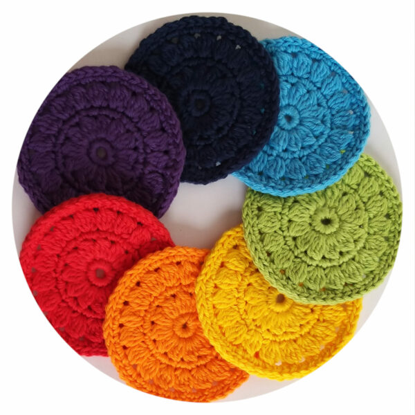 Set of 7 Rainbow Crochet Cotton Face Scrubbies - product image 6