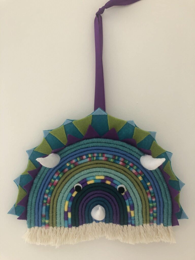 Large macrame dinosaur head
