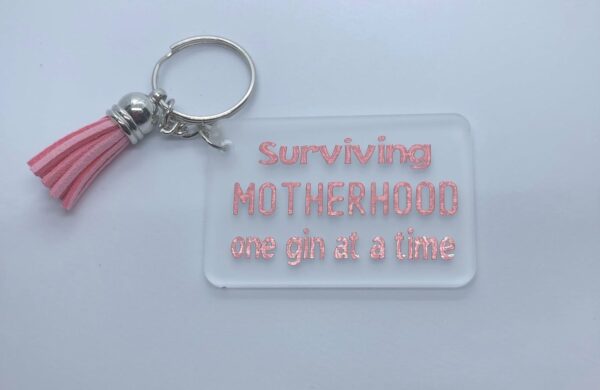 Surviving Motherhood One Gin At a Time Keychain - main product image