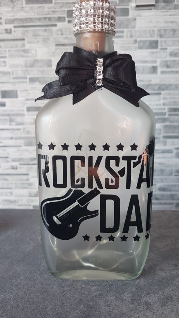 Rockstar Dad guitar frosted light up bottle. - product image 2