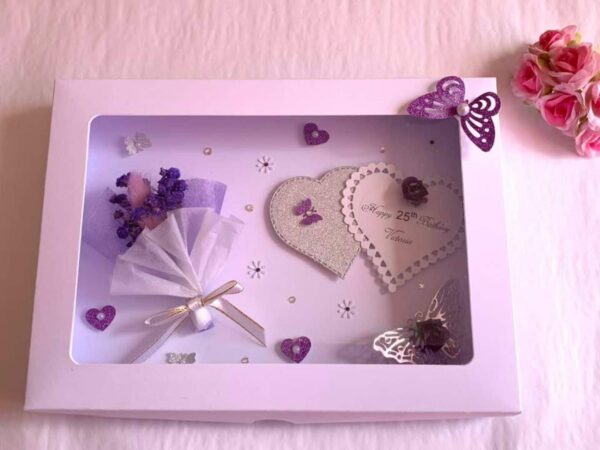 Handmade Personalised Card, Dried Flower Card, Mini Bouquet Card with Box C430 - product image 2