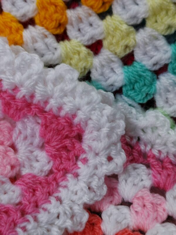 Wooly Dreamz Bespoke Blankets – Pastel Rainbow handmade Crochet Granny Square Baby Blanket - product image 4