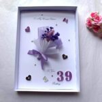 Personalised Handmade Birthday Card, Mini Dried Flower Bouquet Card with Box C429