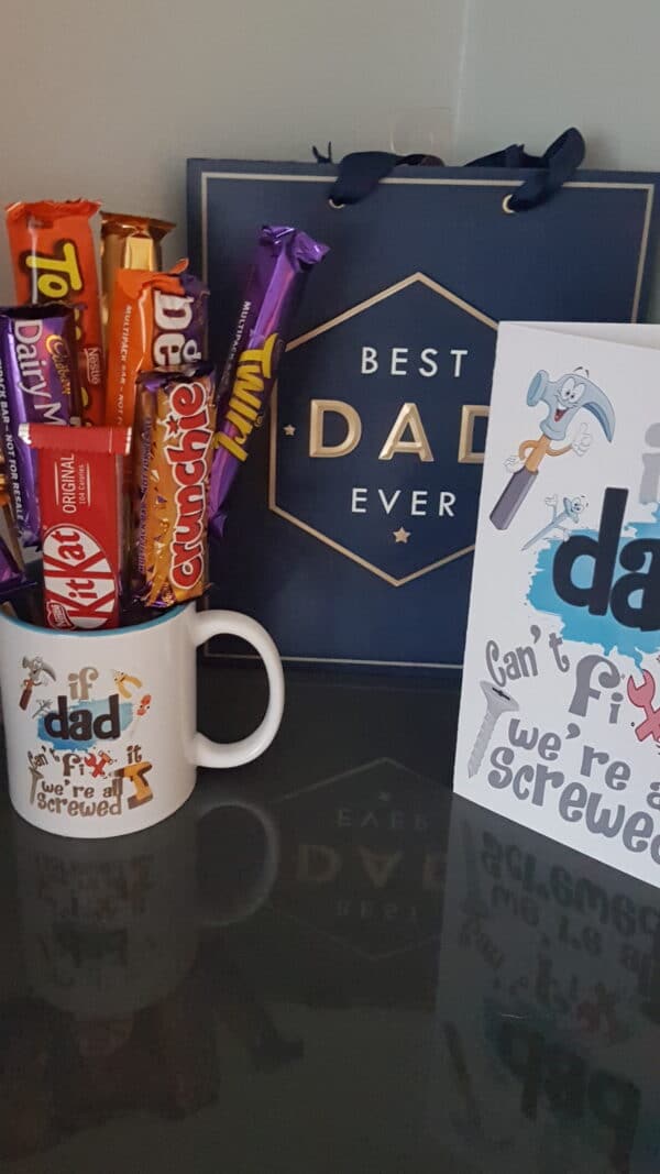 Dad mug with chocolates , matching card and gift bag. - main product image