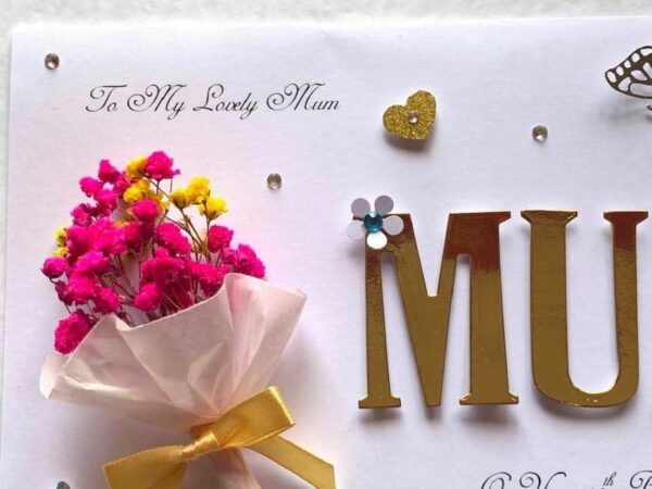 Luxury Personalised Handmade Birthday Card, Mini Dried Flower Bouquet Card with Box C423 - product image 5