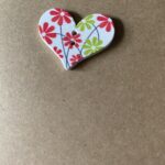 Unique Design A5 Size Beige Notebook/Journal/Sketchbook with Heart Wooden Button Embellishment