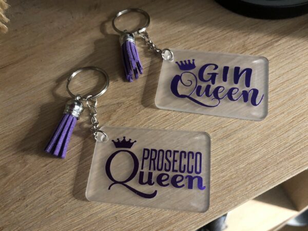 Prosecco Queen Gin Queen Keychains Keyrings - main product image