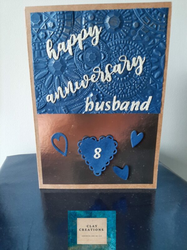 8th/ bronze husband anniversary card - main product image