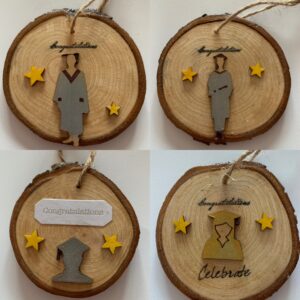 Graduation gift tags, magnets and keyrings