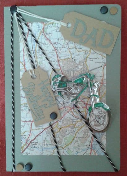 Motorcycle and Map Happy Birthday Dad Card - product image 2