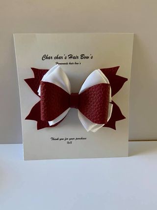 faux leather hair bow - main product image