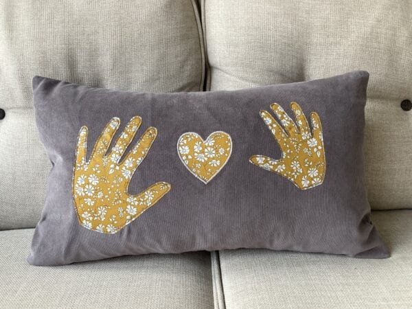 Personalised Liberty Handprint Cushion – 40 x 65cm - main product image