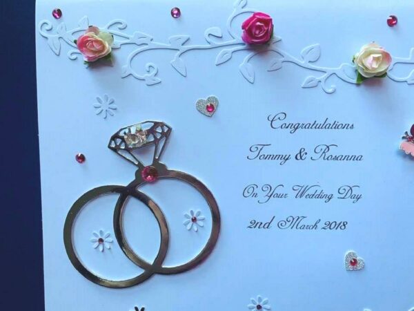 Personalised Handmade Wedding Card, Luxury 3D Flower Card with Box C300 - product image 4