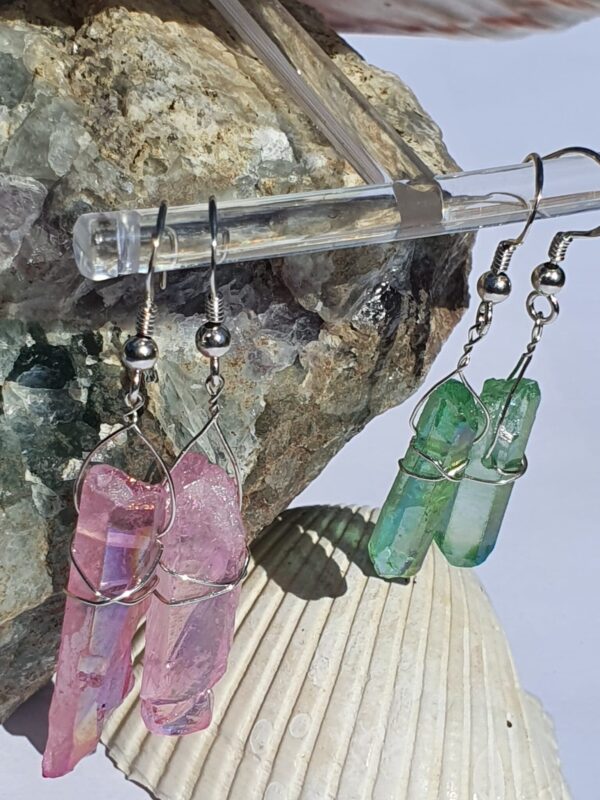 Mystic Quartz point earrings - product image 2