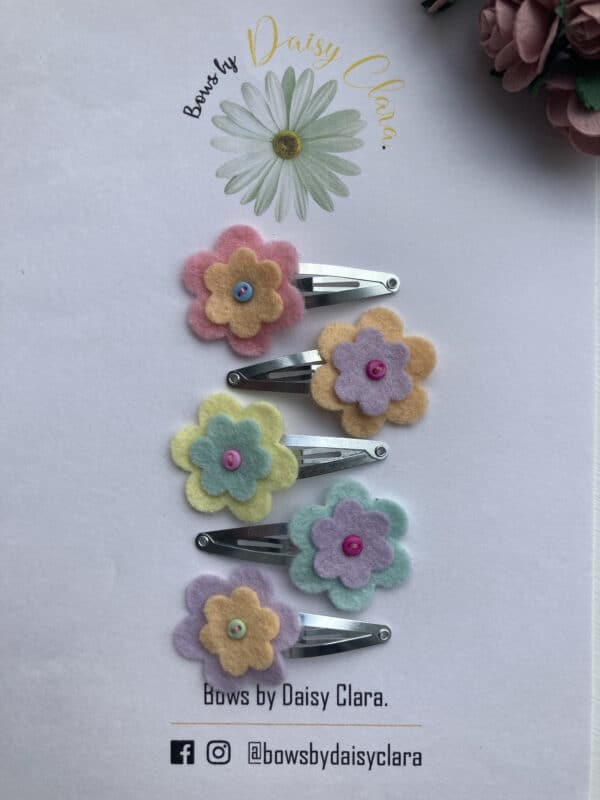 Felt snap clips, hair clip, hair accessory, girls hair clips, hair clips for girls - main product image