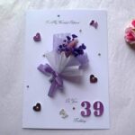 Personalised Handmade Birthday Card, Mini Dried Flower Bouquet Card with Box C429