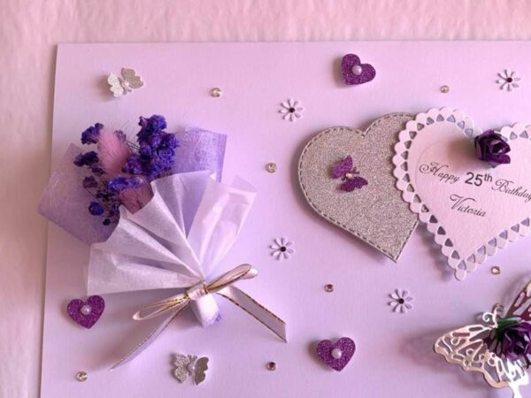 Handmade Personalised Card, Dried Flower Card, Mini Bouquet Card with Box C430 - product image 5