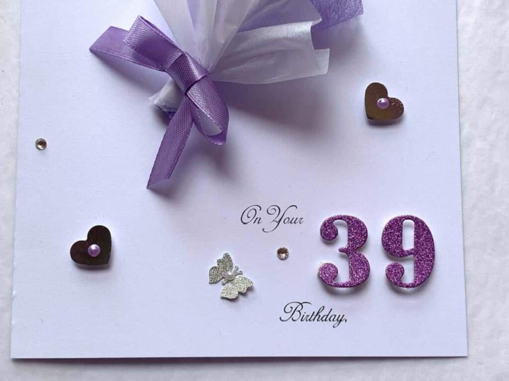 Personalised Handmade Birthday Card, Mini Dried Flower Bouquet Card with Box C429