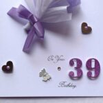 Personalised Handmade Birthday Card, Mini Dried Flower Bouquet Card with Box C429