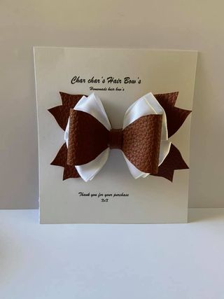 faux leather hair bow - product image 4